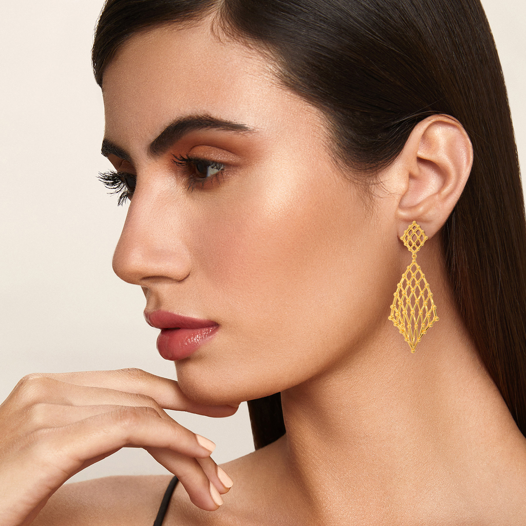 Enchanting Sparkle Gold Earrings