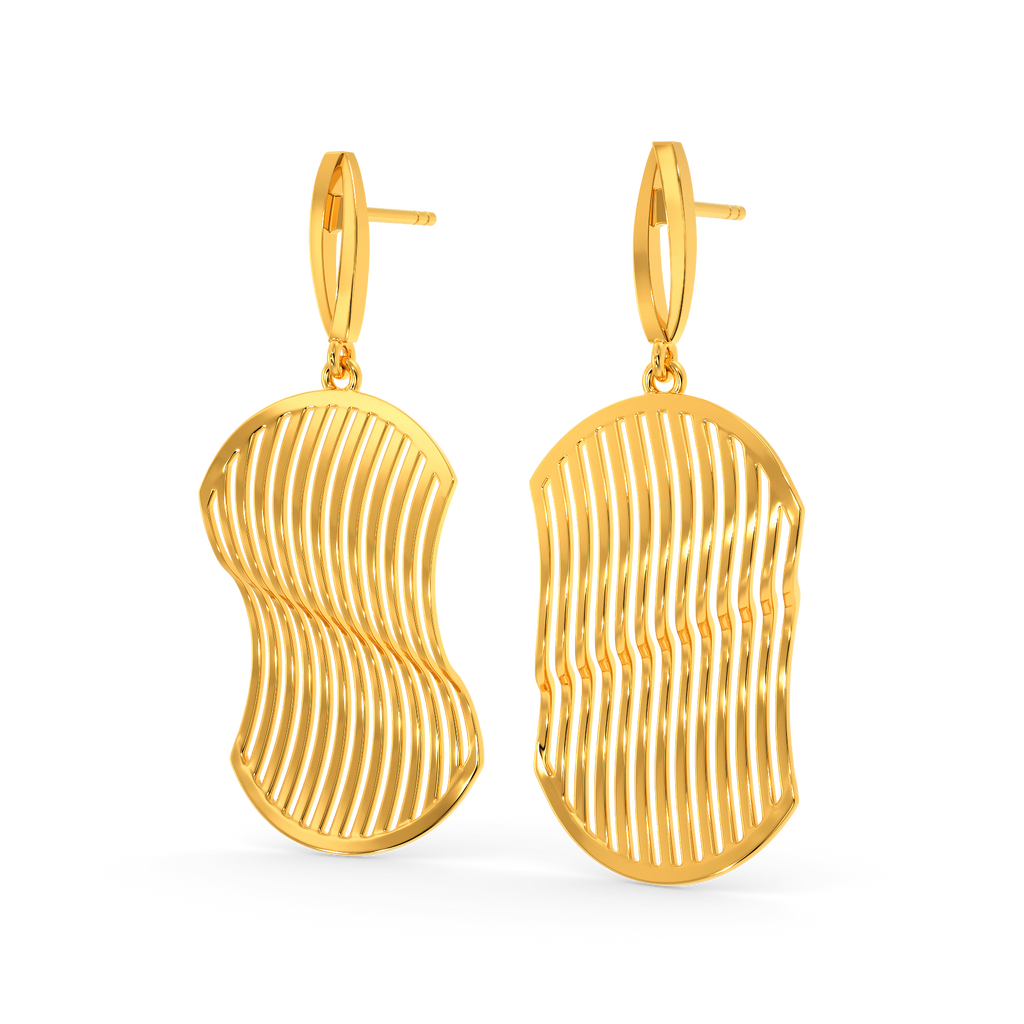 Drape Disco Gold Earrings