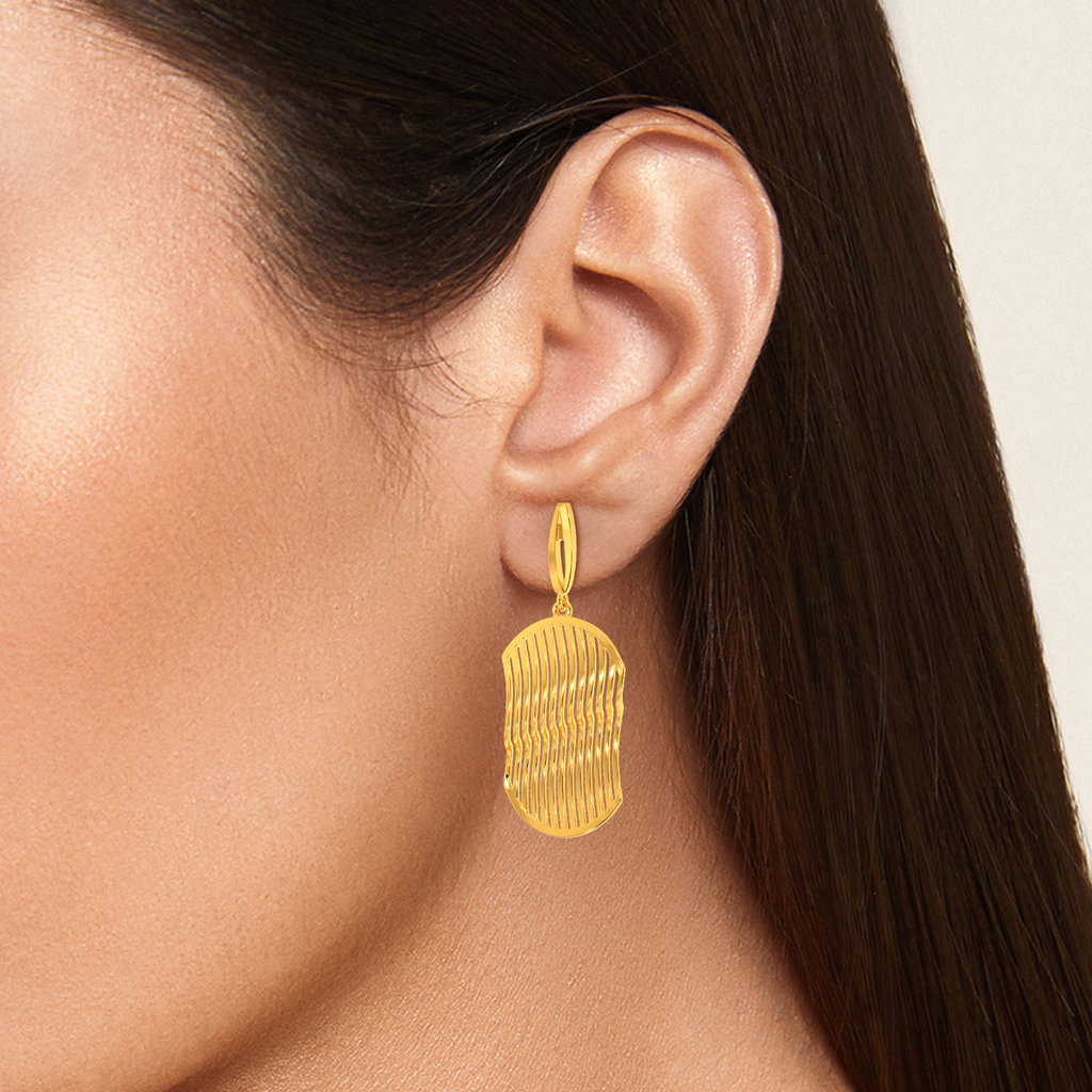 Drape Disco Gold Earrings