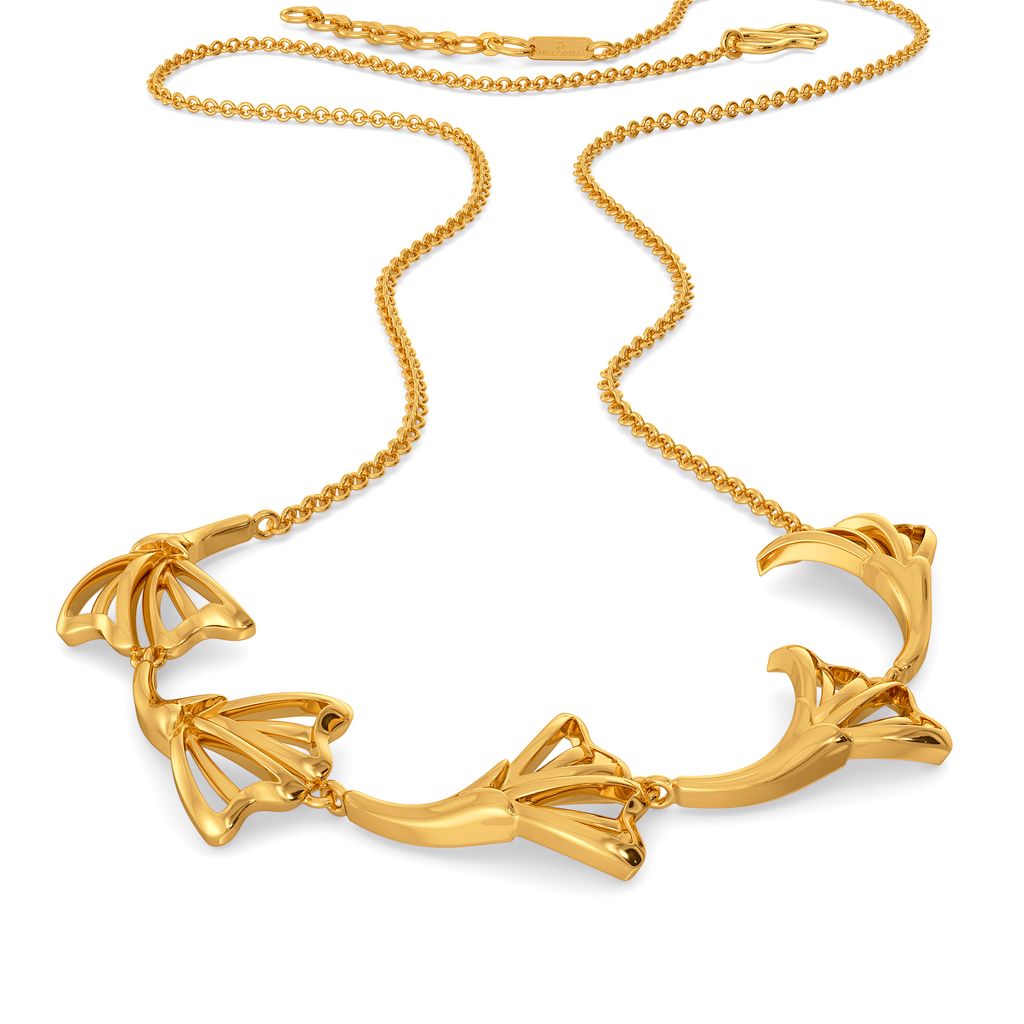 Dusky Petals Gold Necklaces