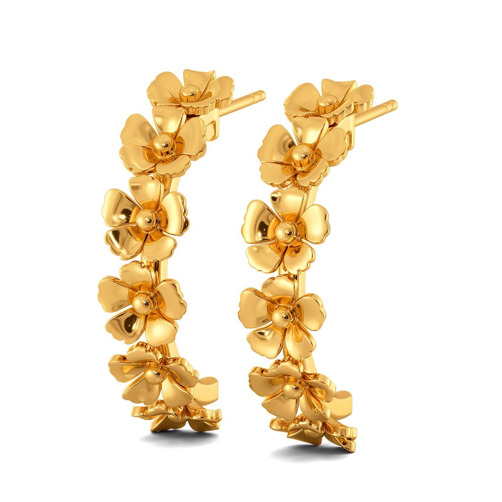 Midnight Florals Gold Earrings