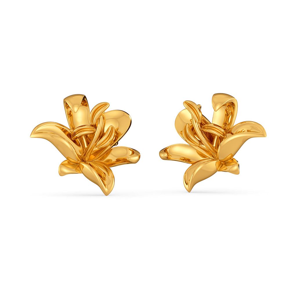Dark Mallows Gold Earrings