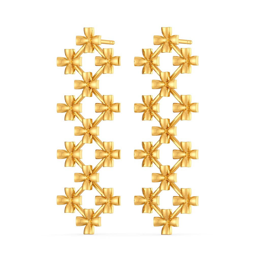 Blossomy Trail Gold Earrings