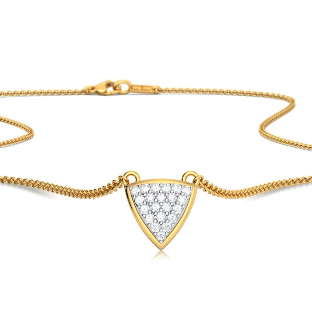 Triangle Bedazzle Diamond Necklaces