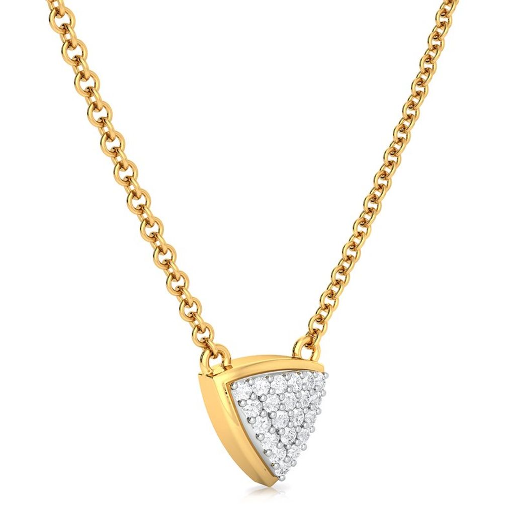 Triangle Bedazzle Diamond Necklaces