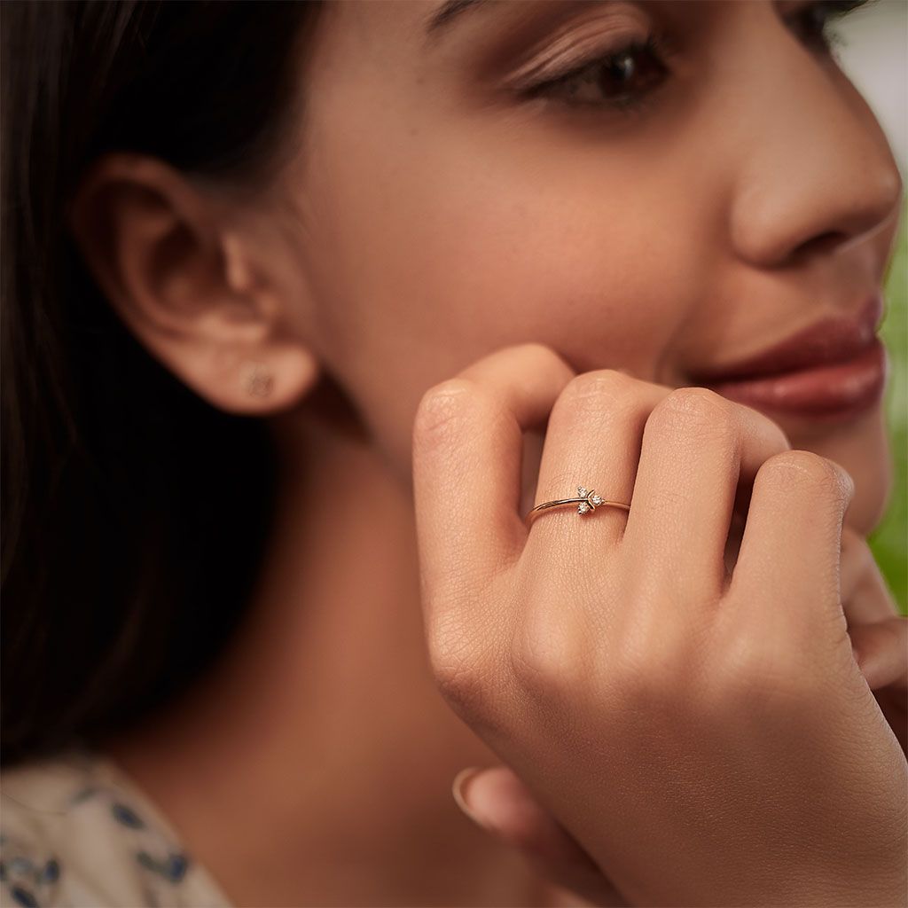 Teeny Troika Diamond Rings alternate view 1