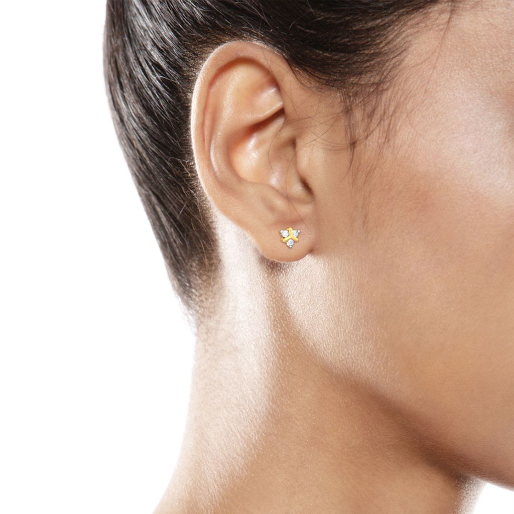 Teeny Troika Diamond Earrings