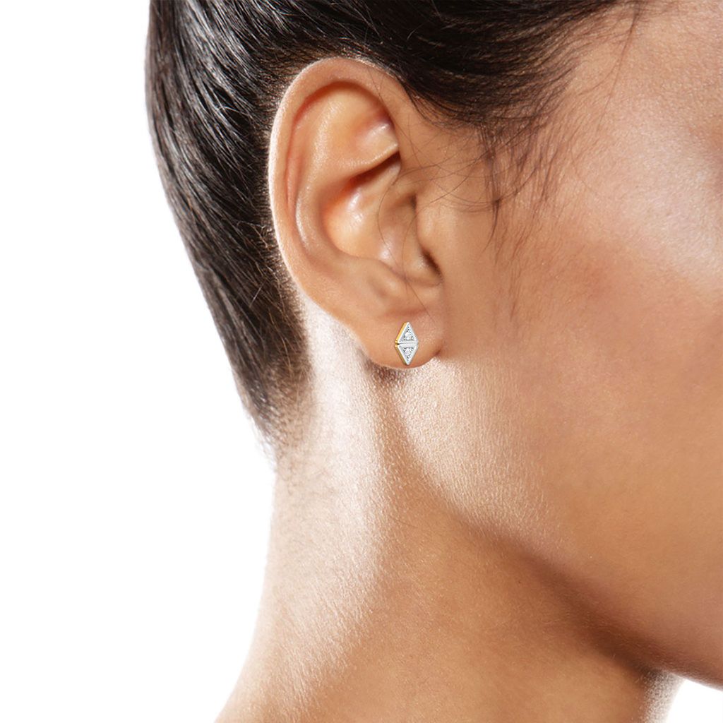 Double Nubble Diamond Earrings