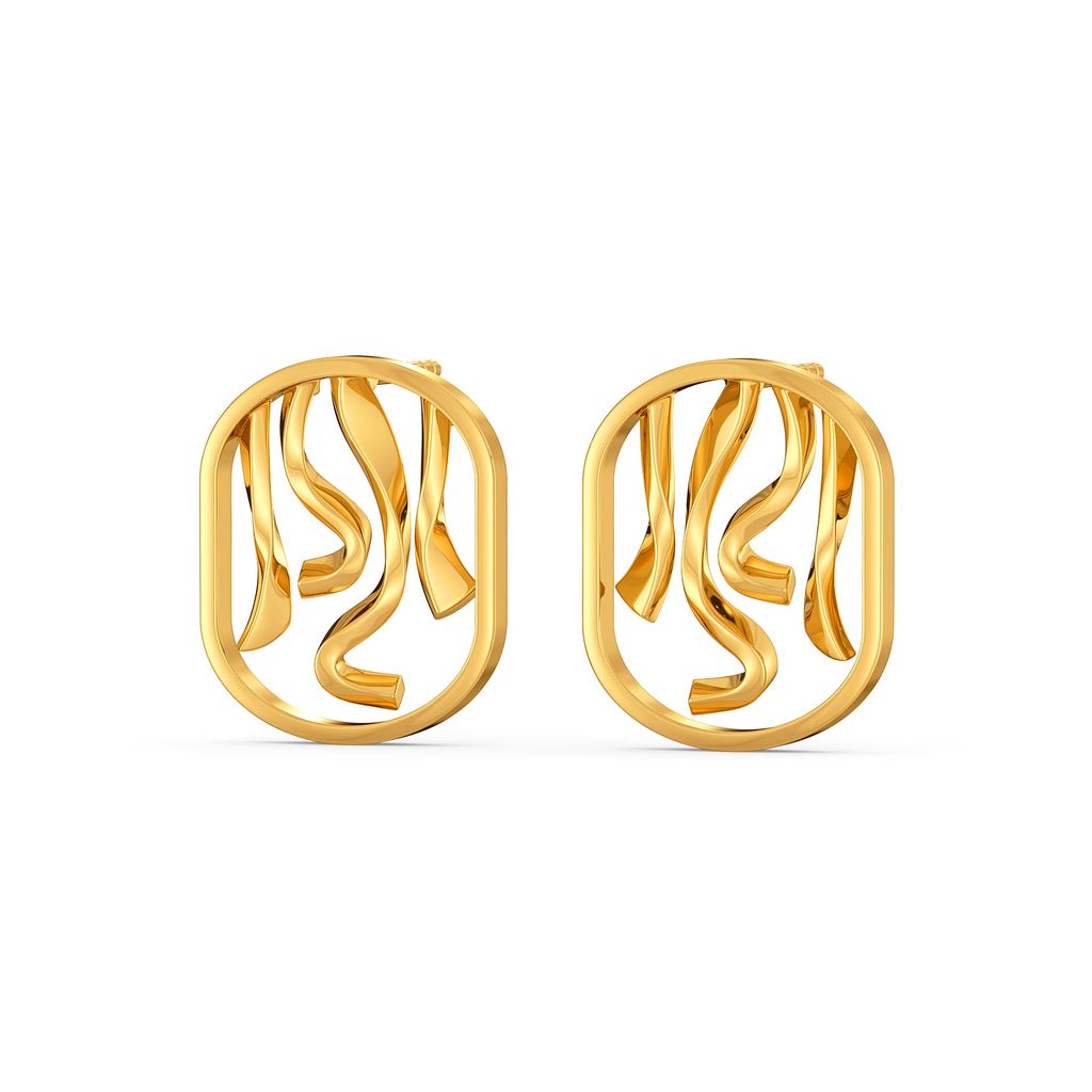 Disco Twists Gold Earrings
