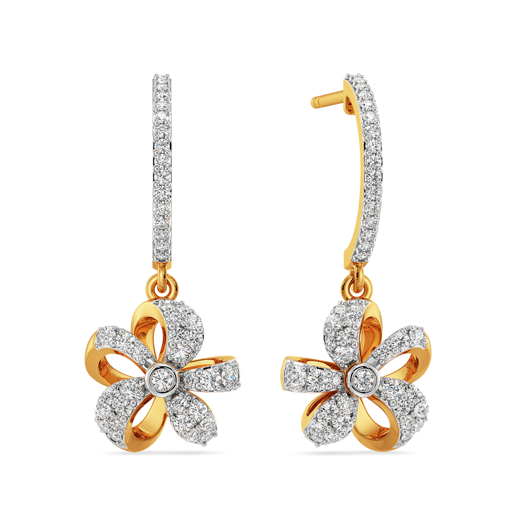 Floral Arc Diamond Earrings