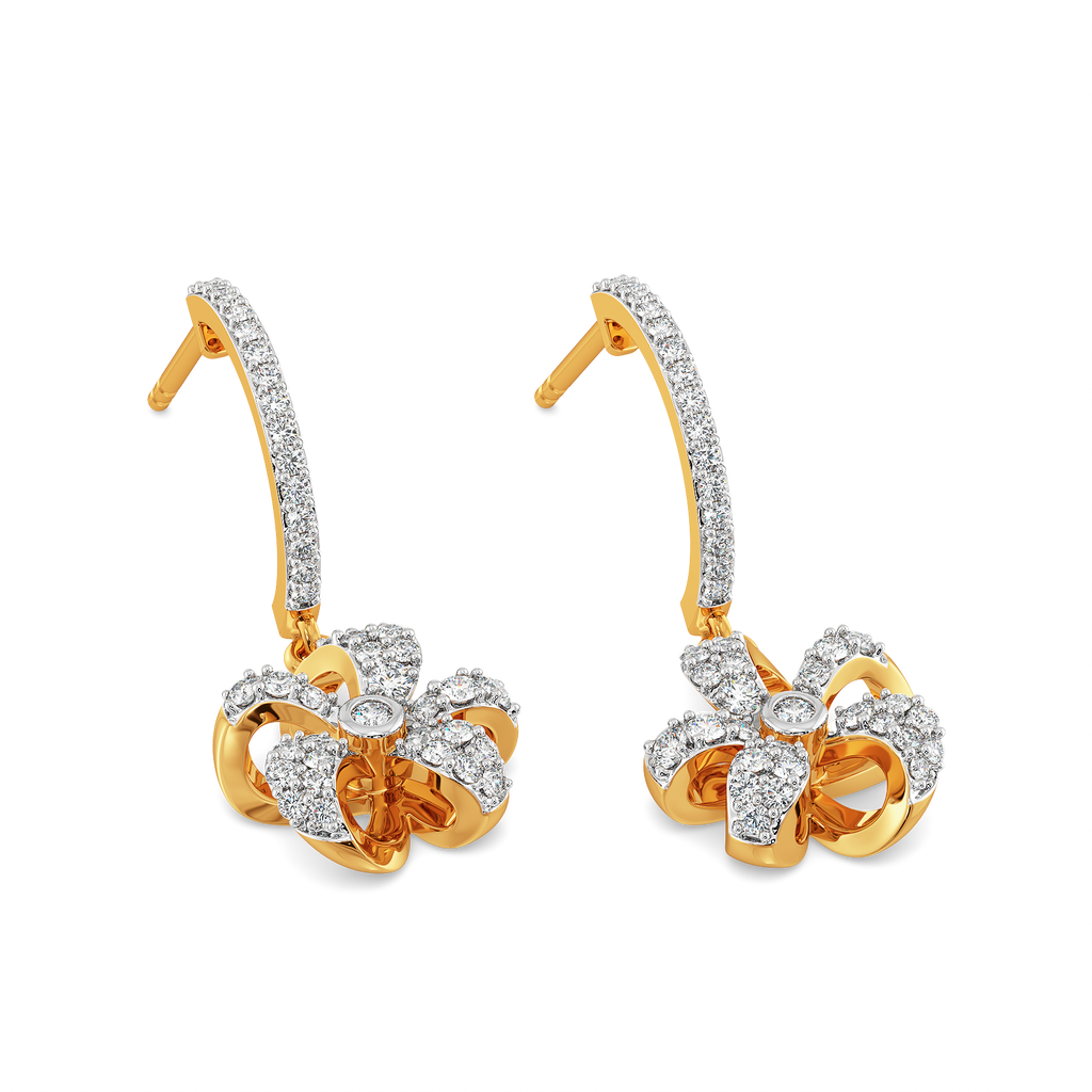 Floral Arc Diamond Earrings