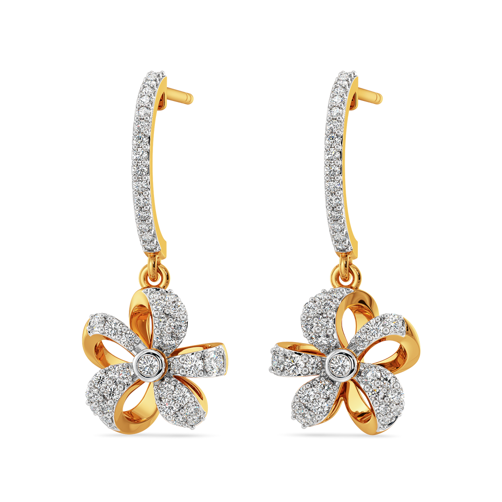 Floral Arc Diamond Earrings