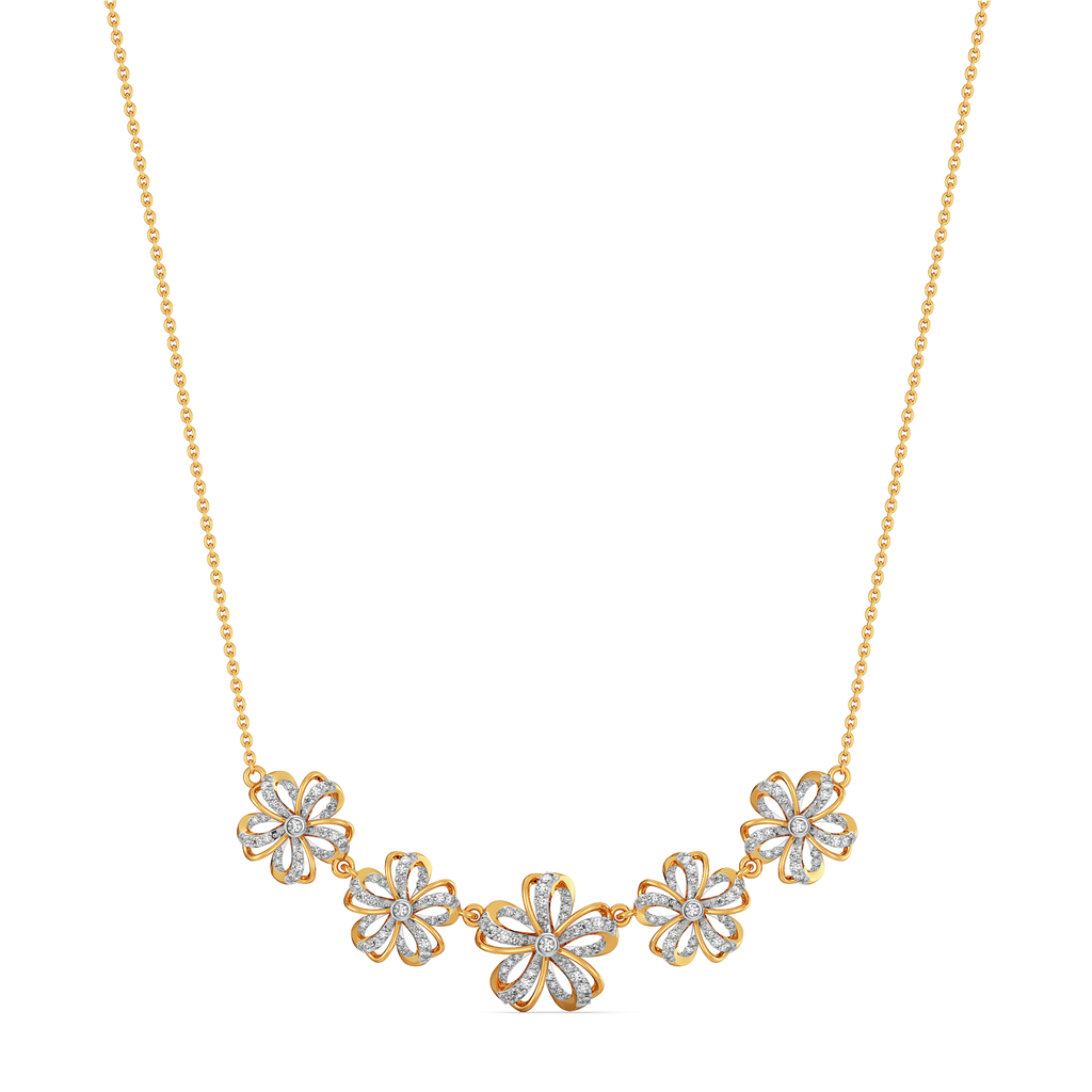 Floral Arc Diamond Necklaces