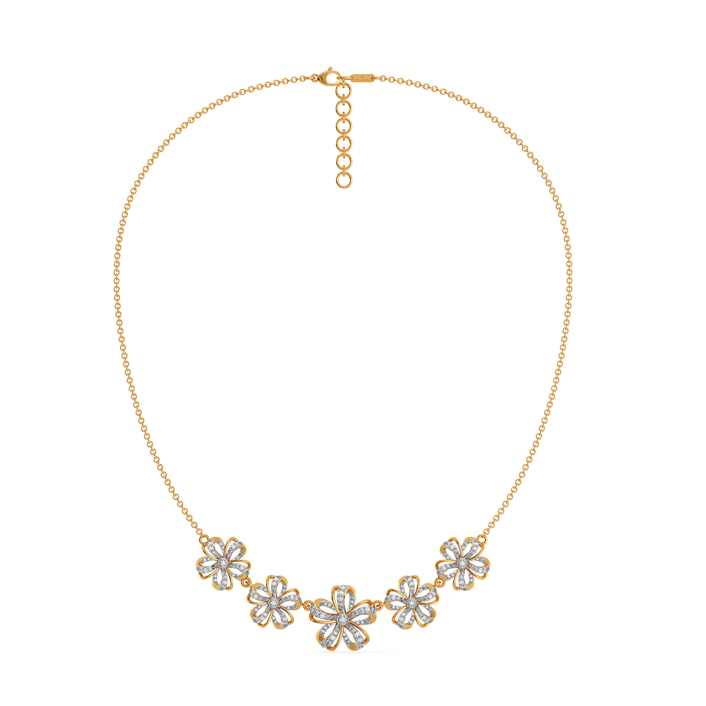 Floral Arc Diamond Necklaces