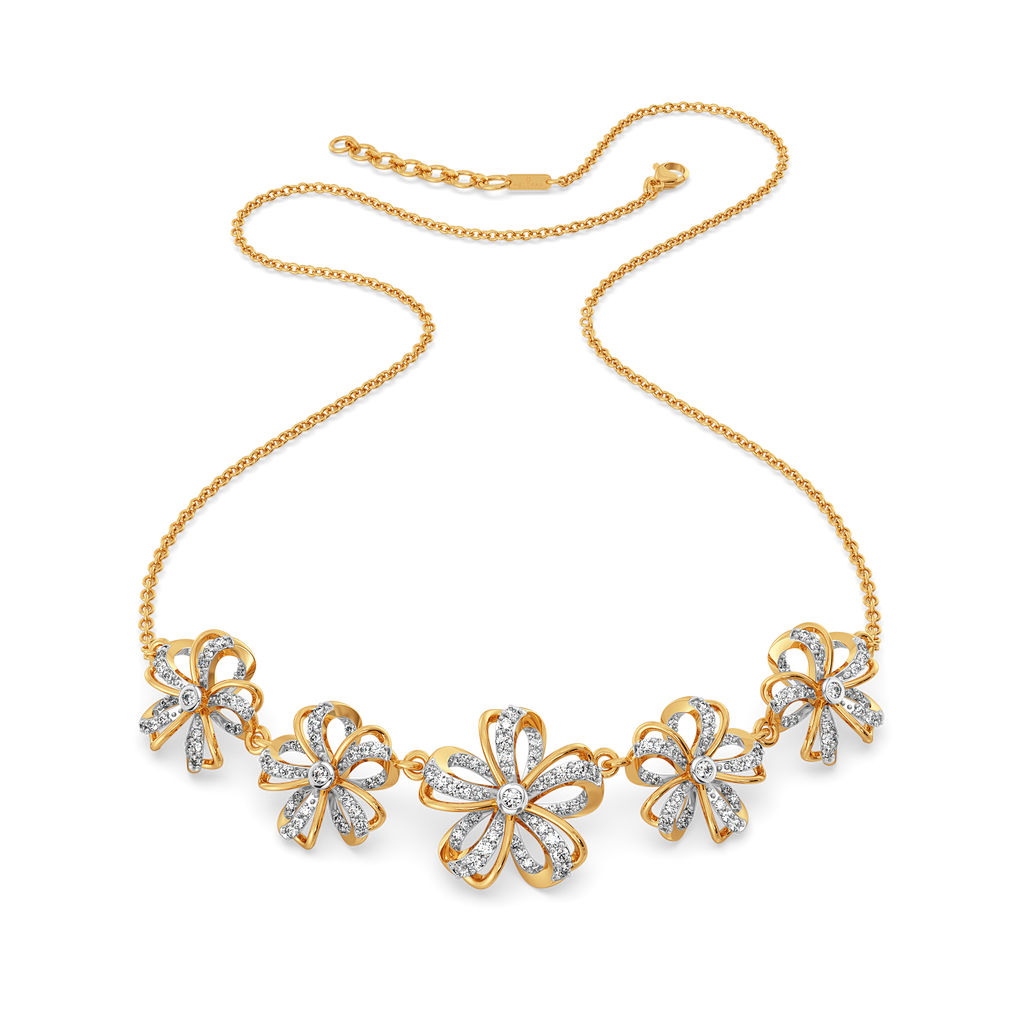 Floral Arc Diamond Necklaces