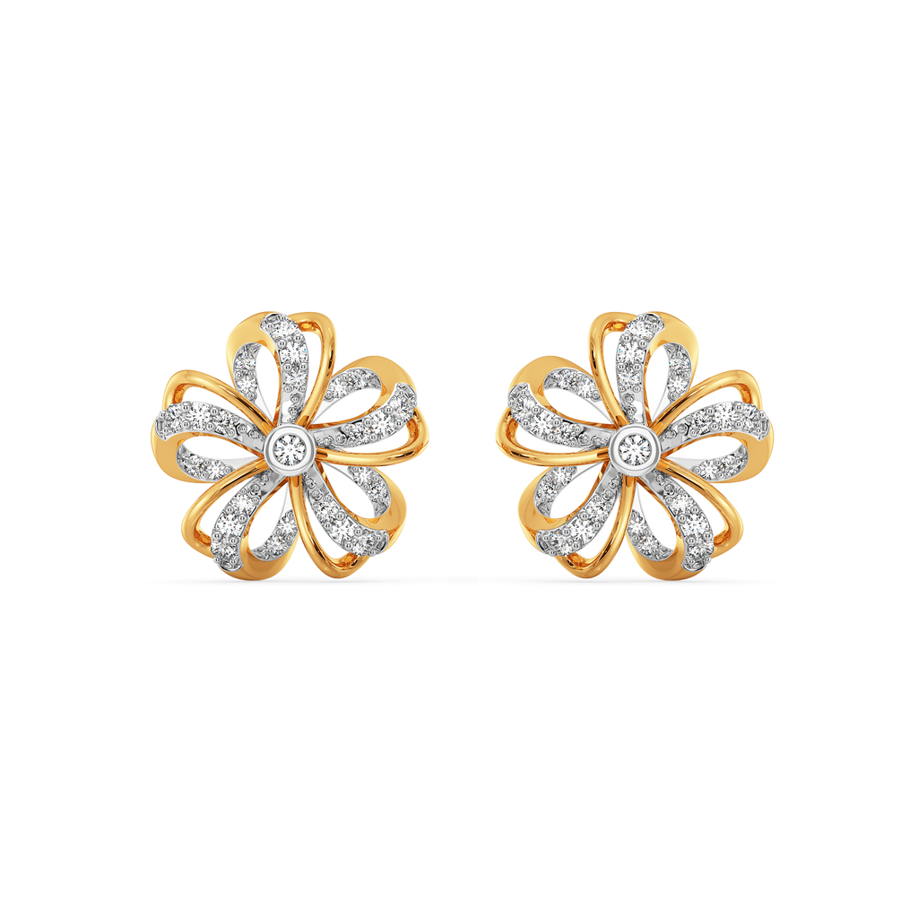Floral Arc Diamond Earrings