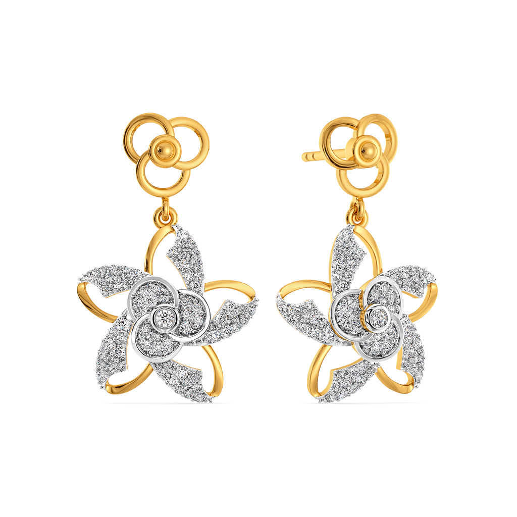 Petal Whirl Diamond Earrings