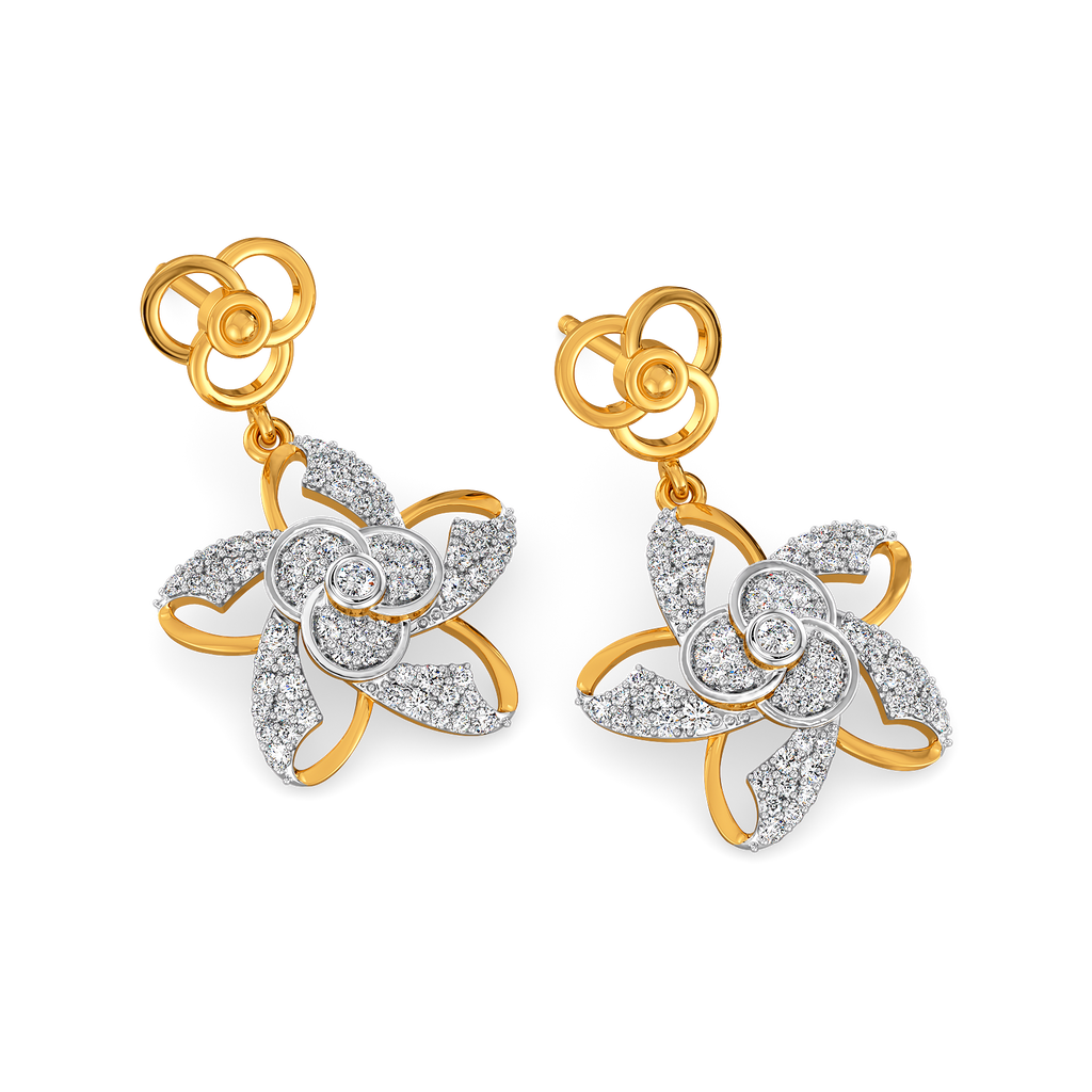 Petal Whirl Diamond Earrings