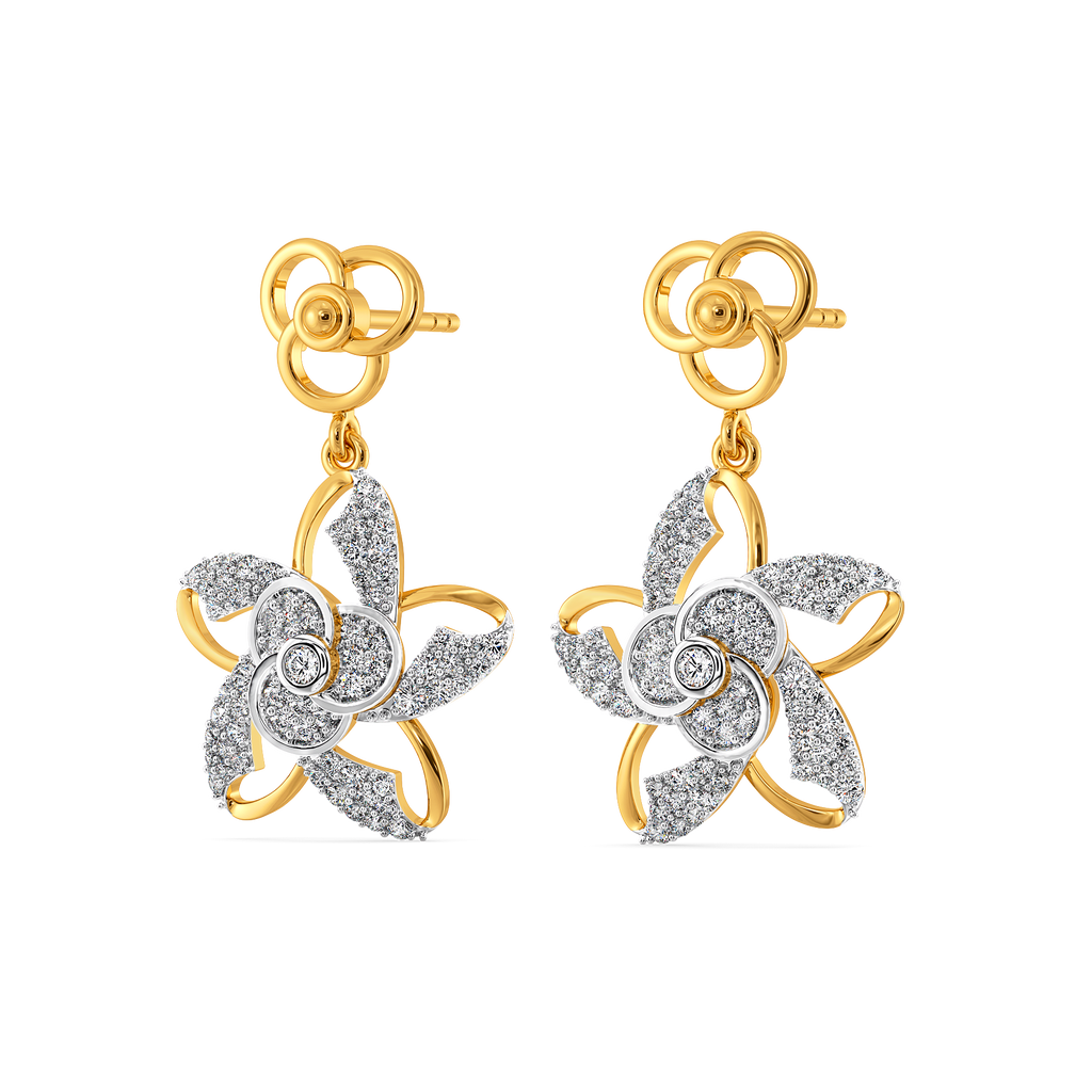 Petal Whirl Diamond Earrings