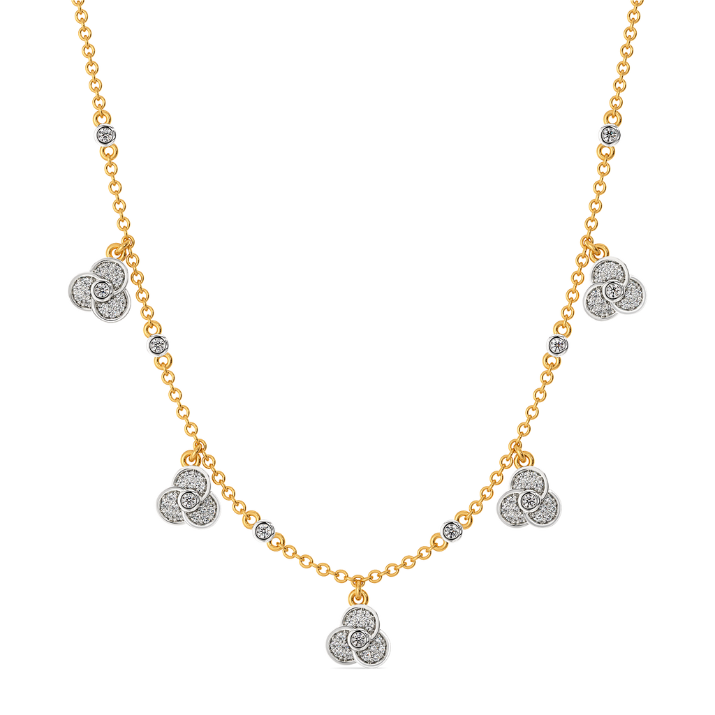 Petal Whirl Diamond Necklaces