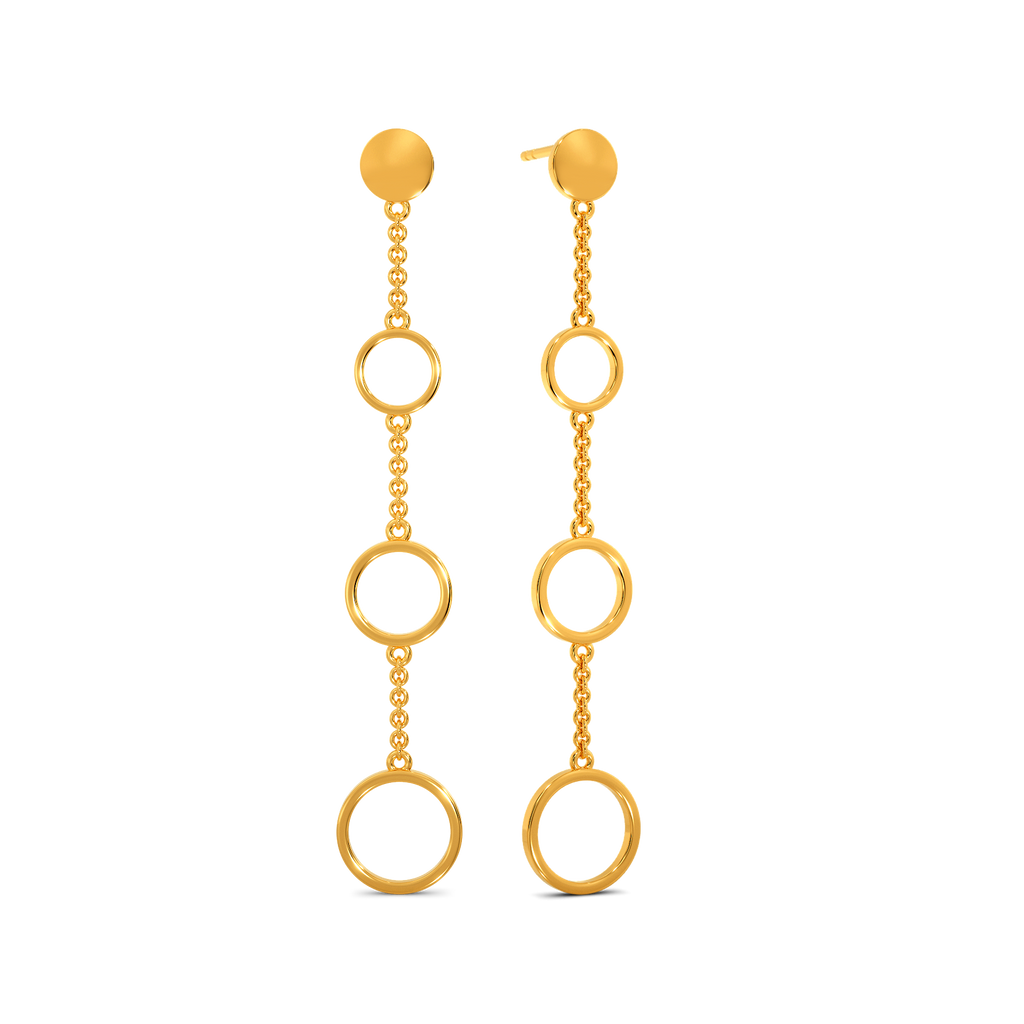 Polka Dot Gold Earrings