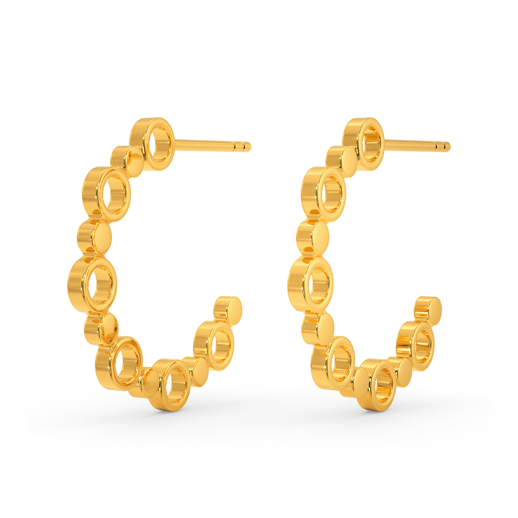 Playful Polka Gold Earrings