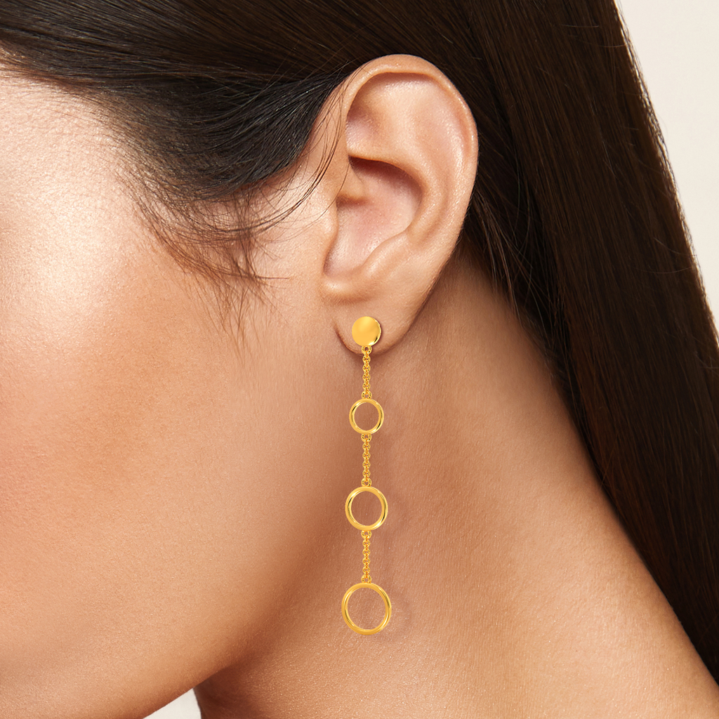 Polka Dot Gold Earrings