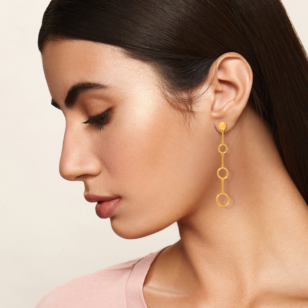 Polka Dot Gold Earrings
