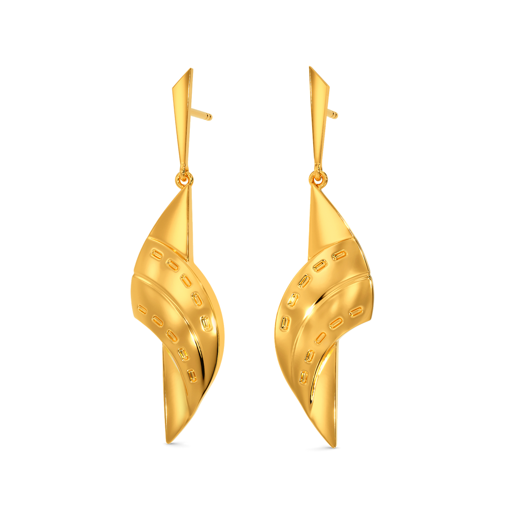 Denim Craze Gold Earrings
