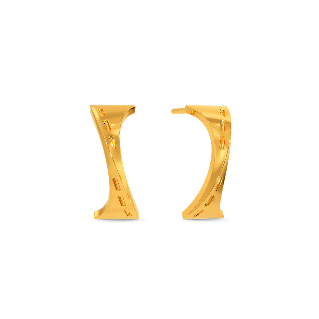 Denim Craze  Gold Earrings