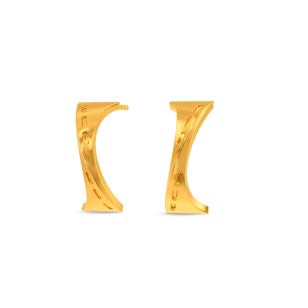 Denim Craze  Gold Earrings