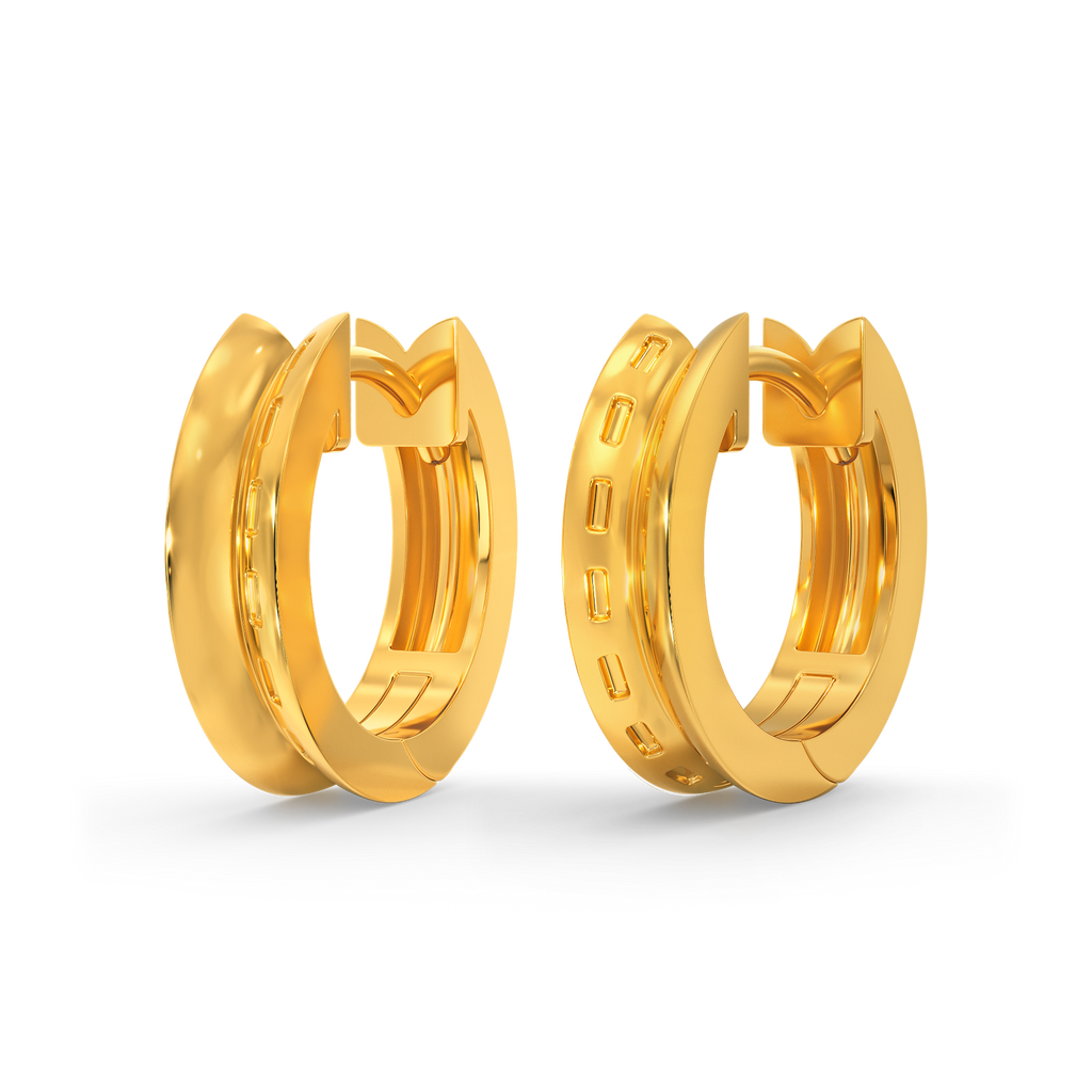 Dare To Denim Gold Earrings