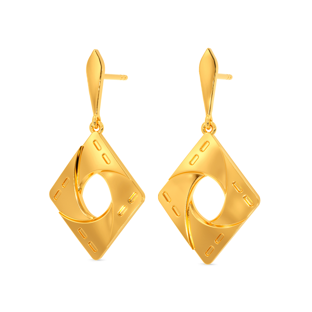On a Denim Date Gold Earrings
