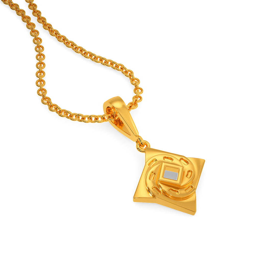 Double Denim Gold Pendants