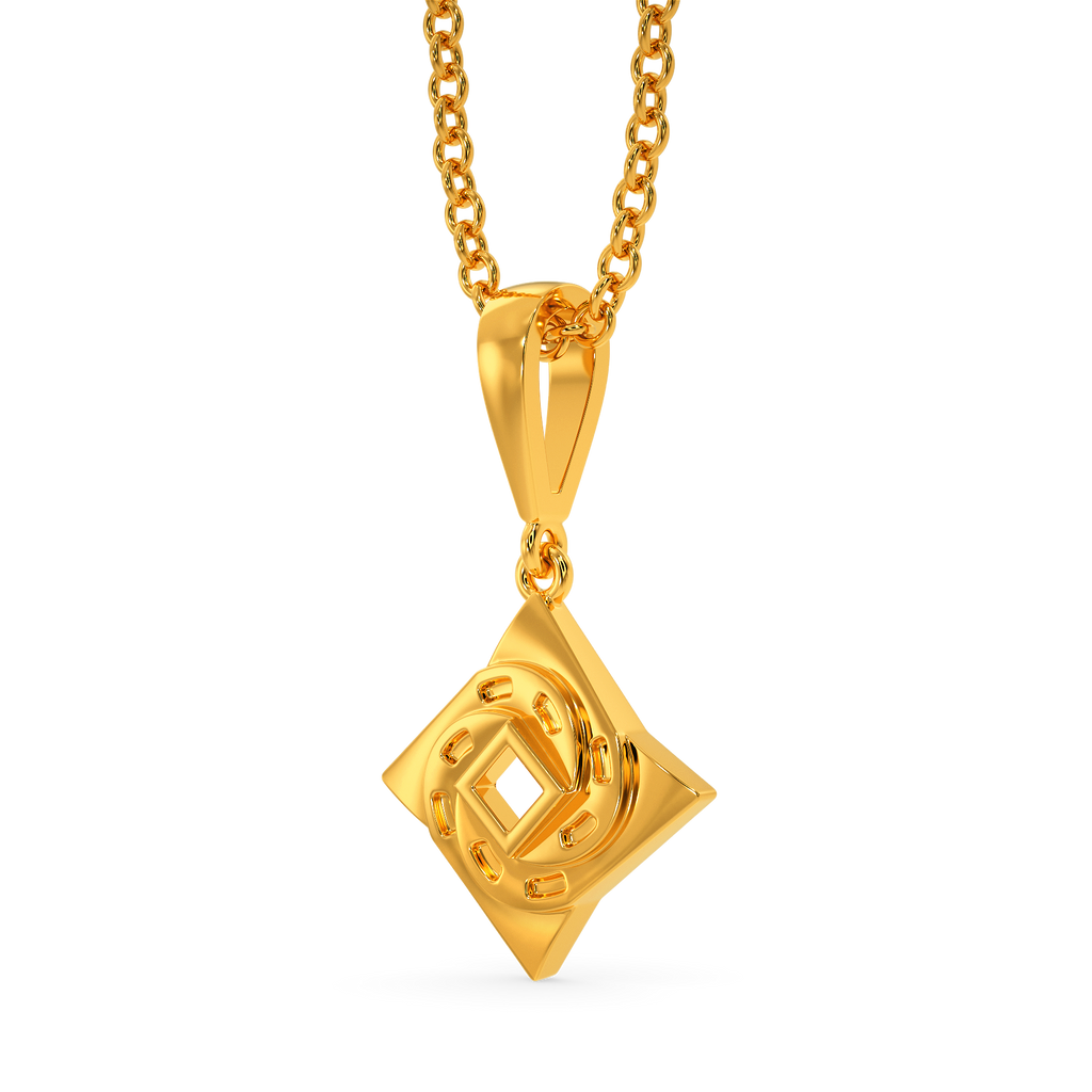 Double Denim Gold Pendants