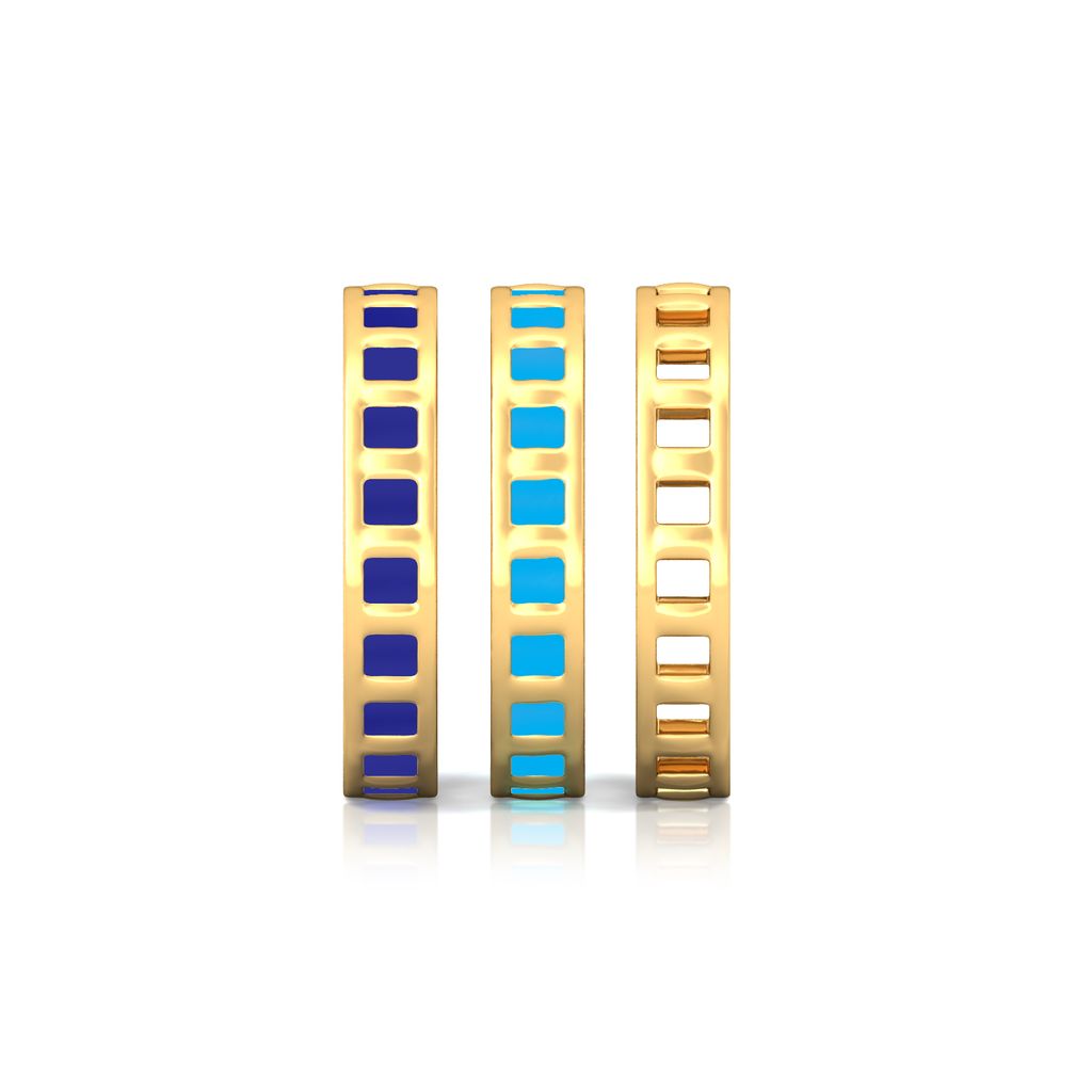 Parallel Ribbing Gold Rings image
