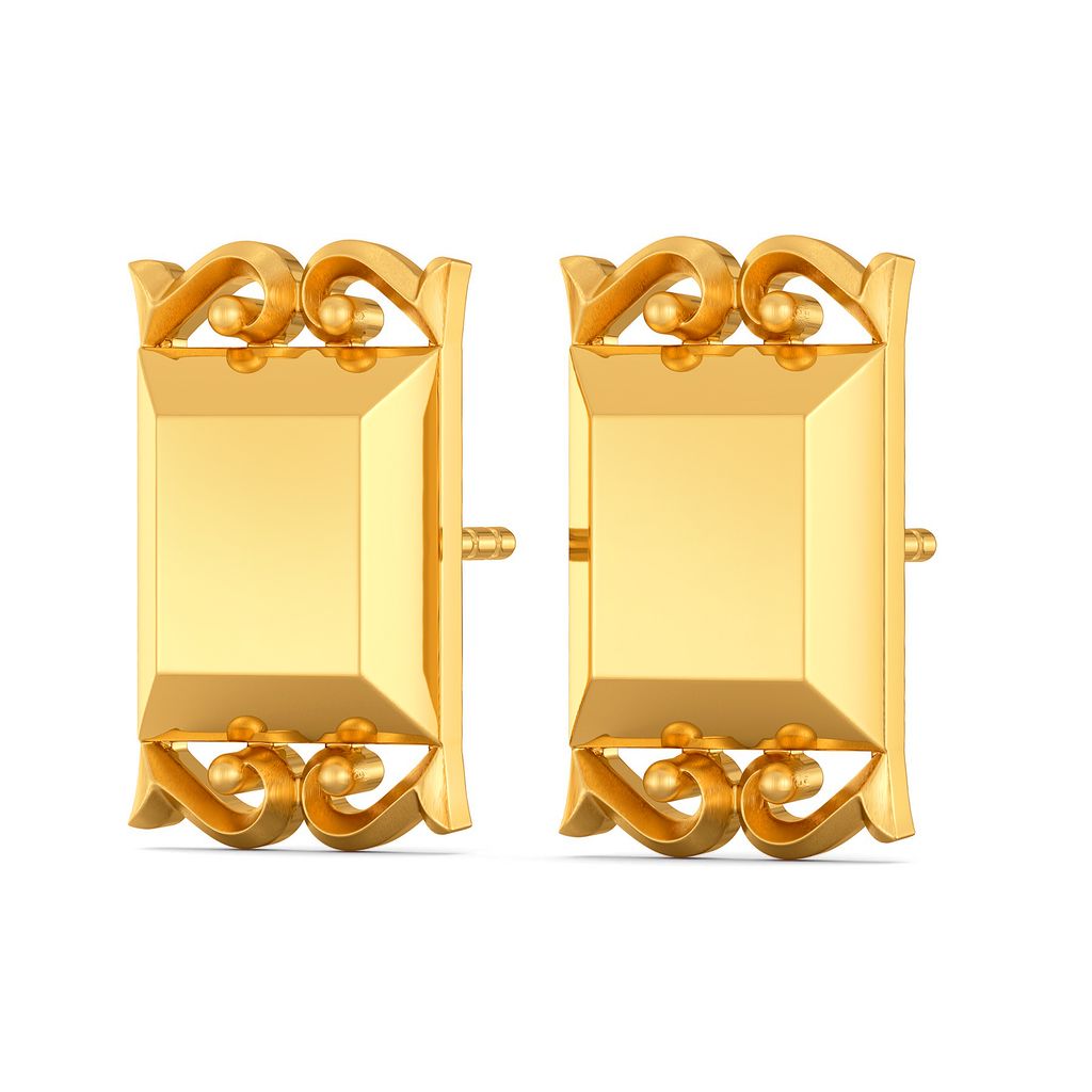 Victorian Swirls Gold Earrings