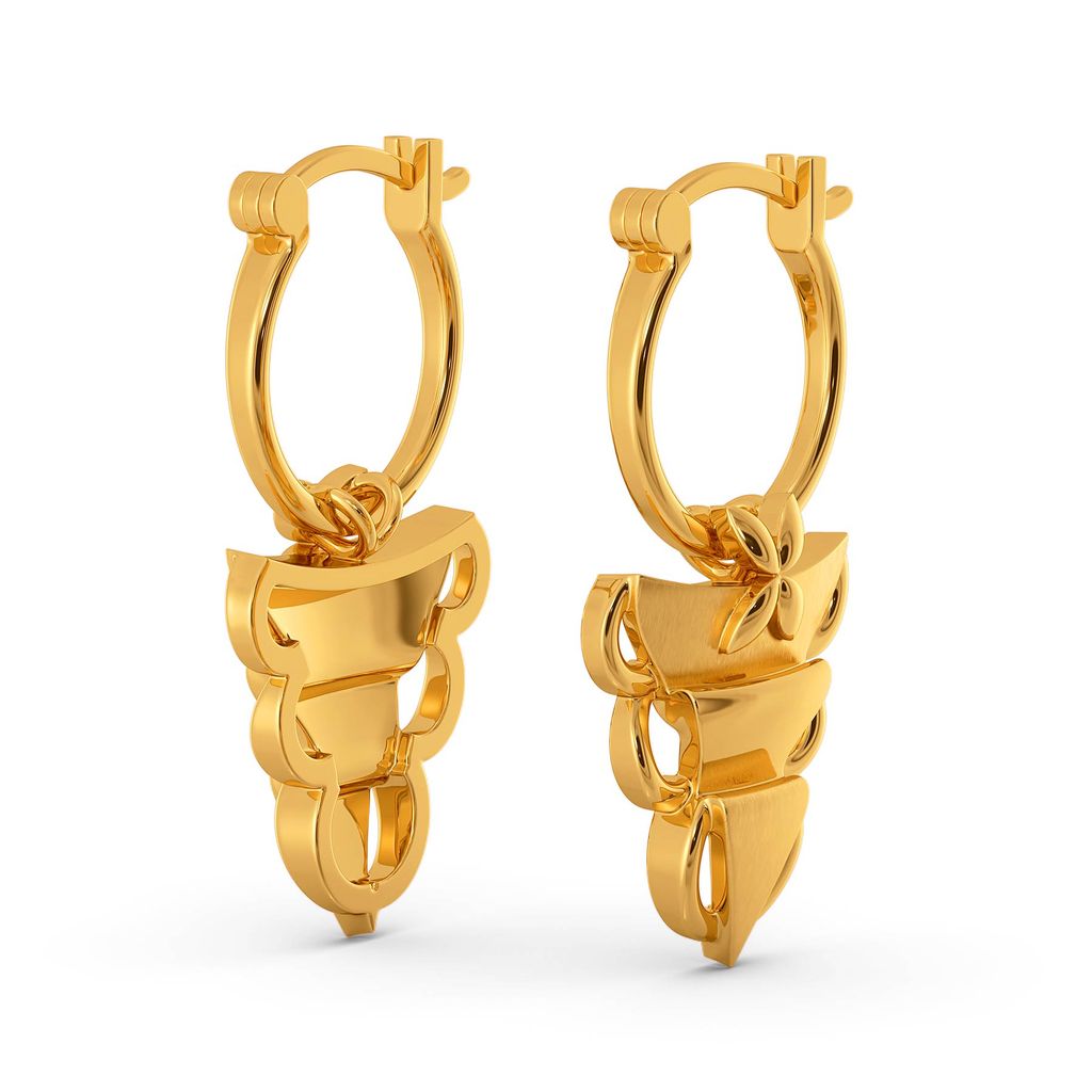 Ruff No Fuss Gold Earrings