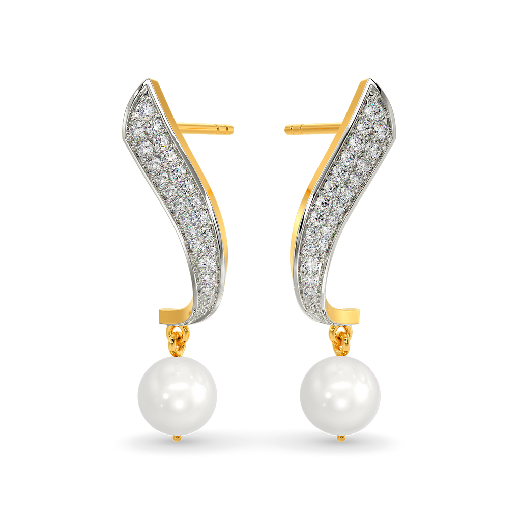 Tune Of Pearls Diamond Earrings