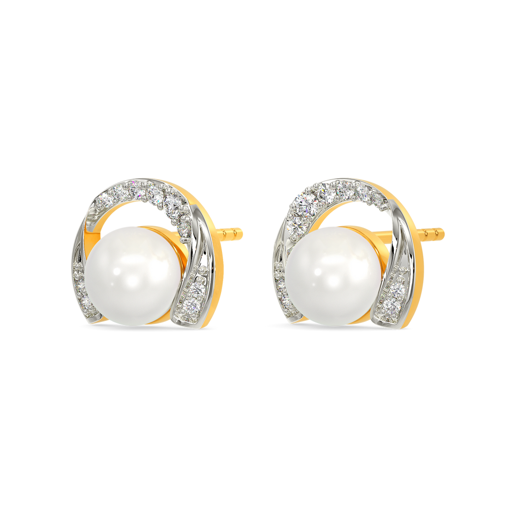 Vibin To Pearls Diamond Earrings
