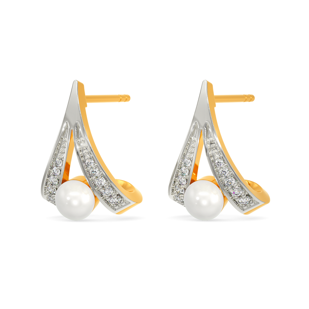 Pearl Core Diamond Earrings