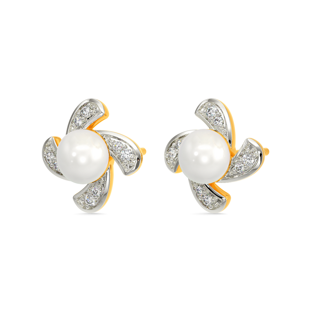 Pearl Core Diamond Earrings