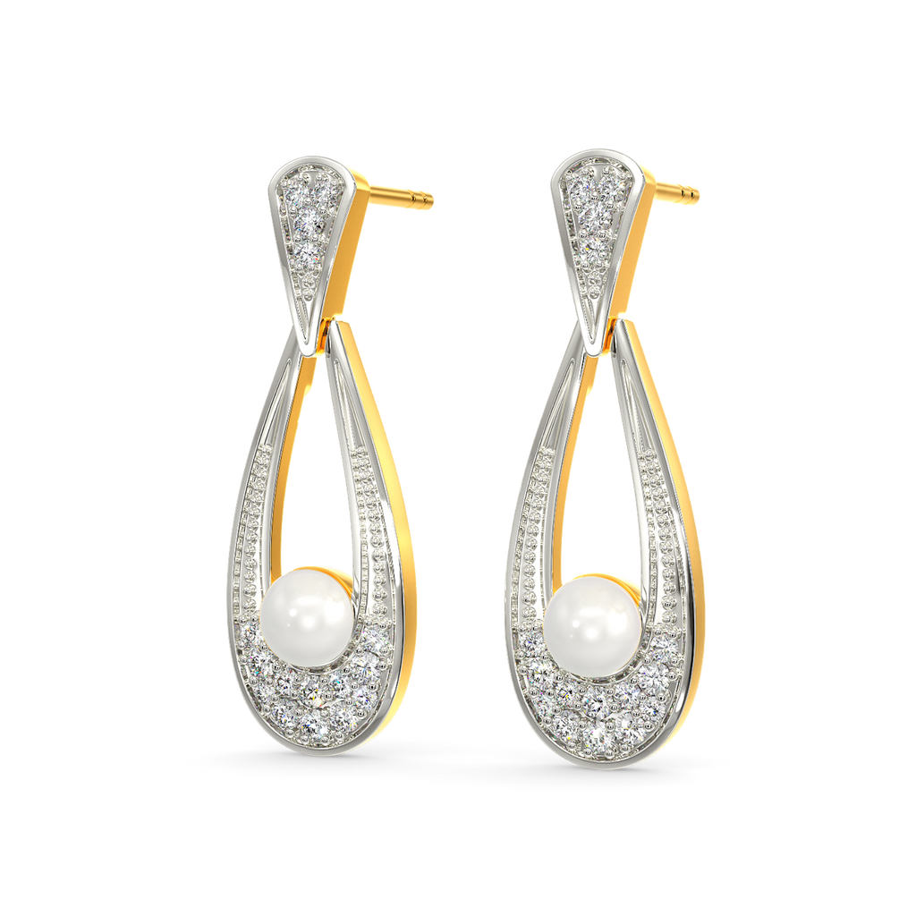 Pearl Twist Diamond Earrings