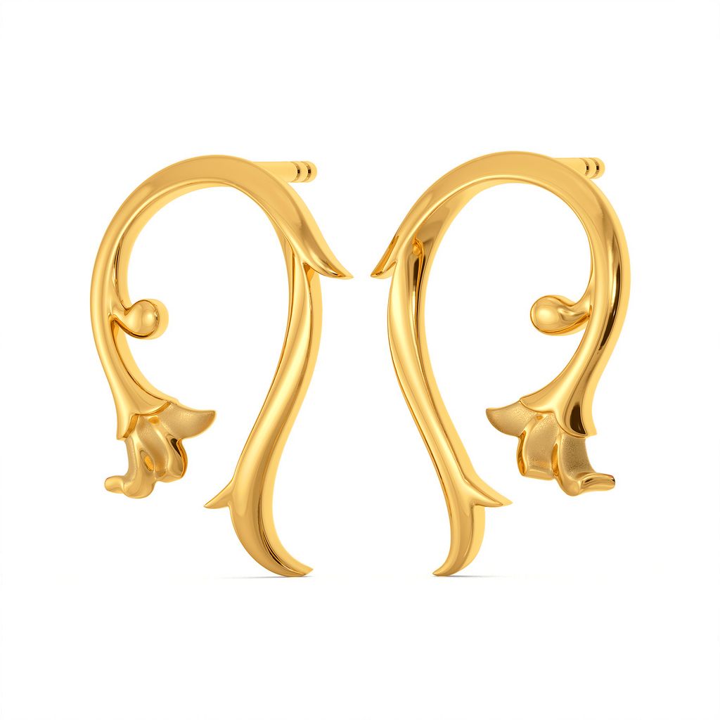Trailing Vines Gold Earrings