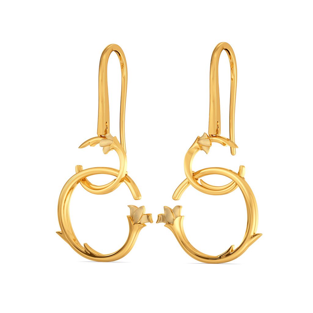 Curly Creepers Gold Earrings