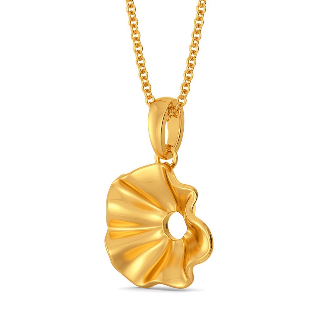 Curvy Cascades Gold Pendants