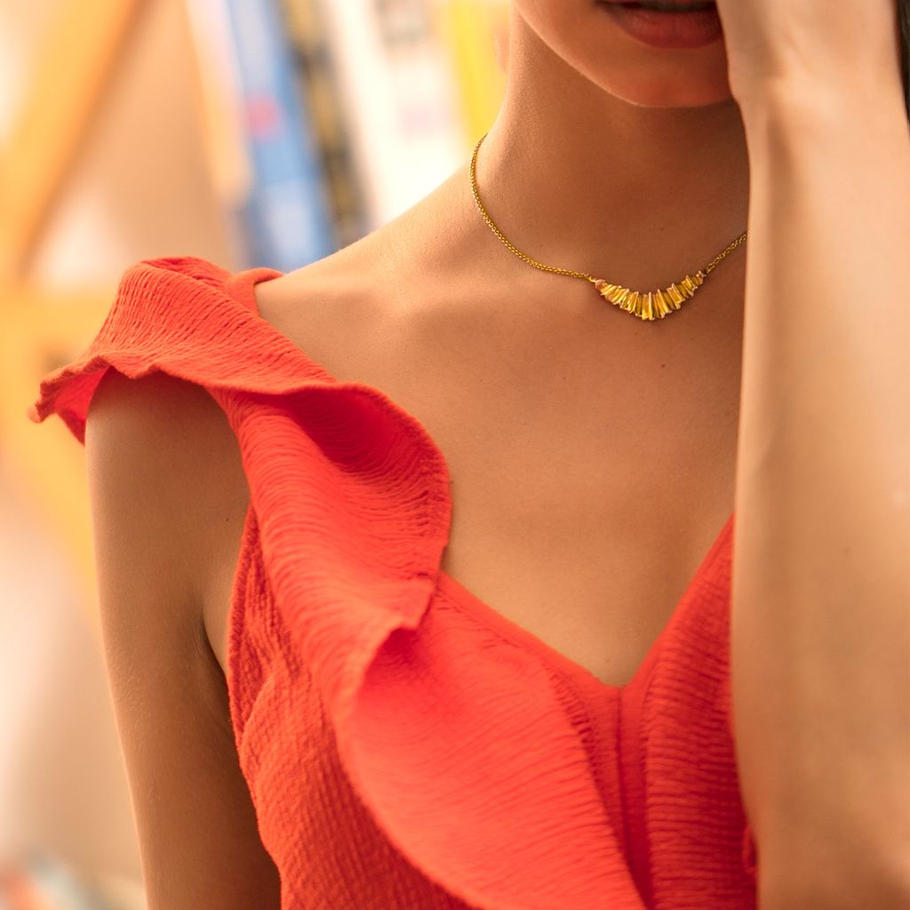 Ruffle Bites Gold Necklaces