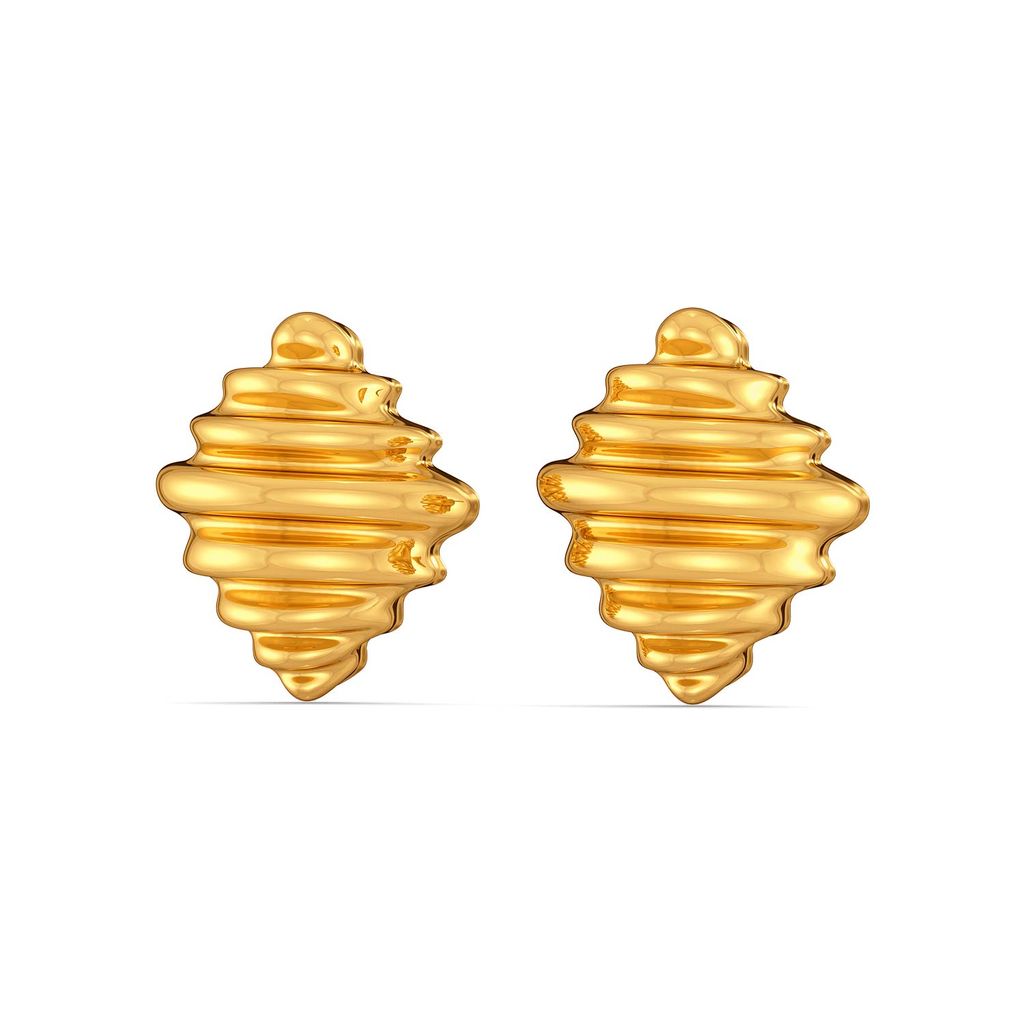 Ruffle Bites Gold Earrings