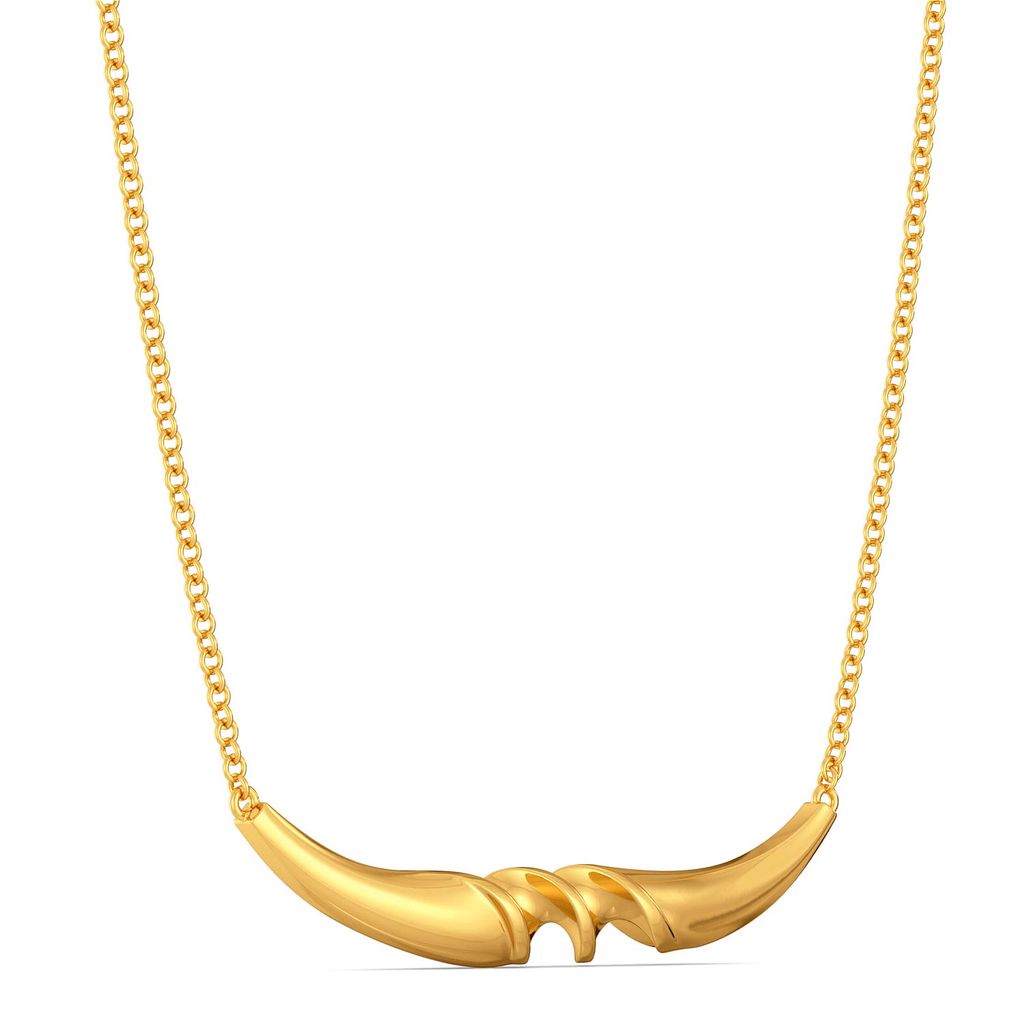 Ruffle Twirl Gold Necklaces
