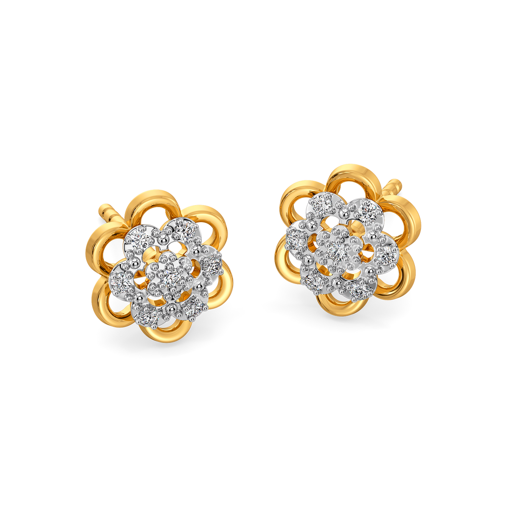 Golden Radiance Diamond Earrings